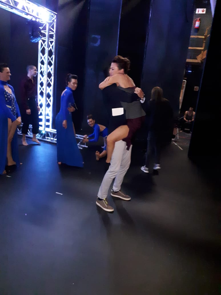 Outline Dance Centre - backstage hug celebration