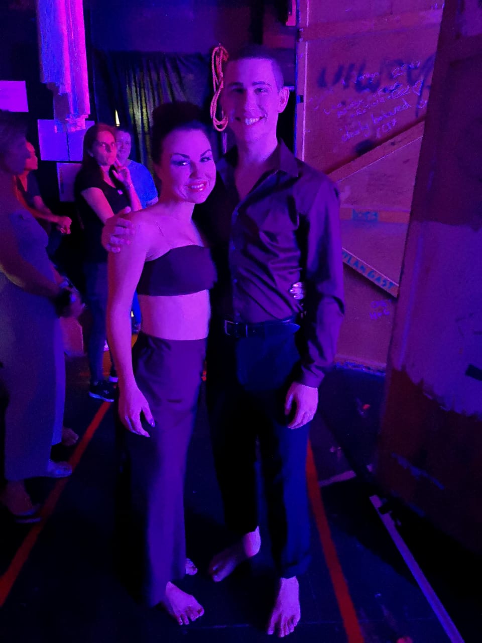 Outline Dance Centre - duo backstage purple light