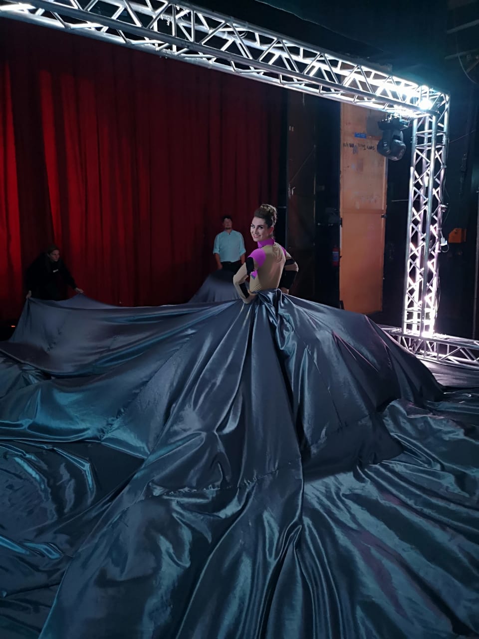 Outline Dance Centre - solo massive blue gown backstage