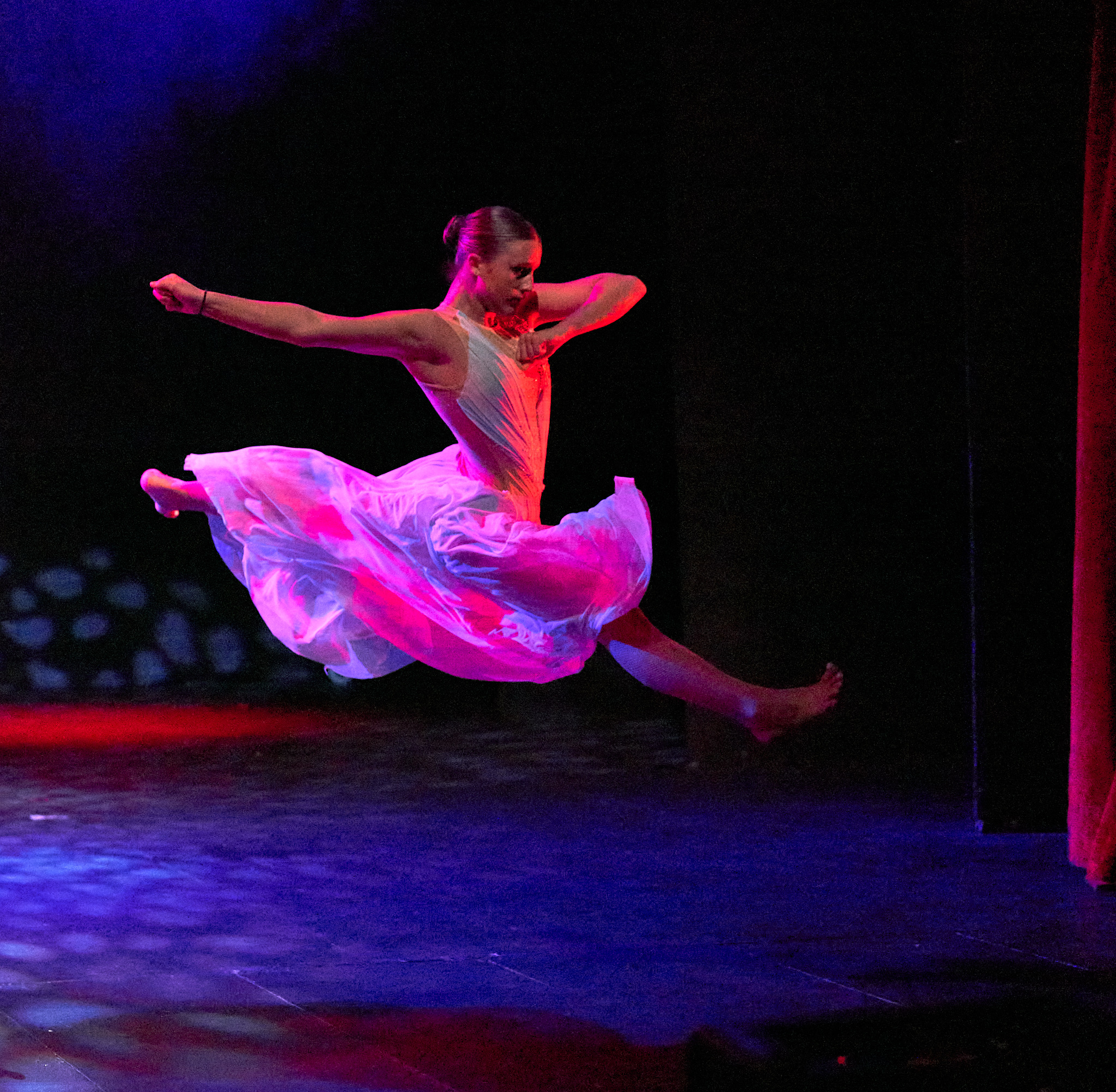 Outline Dance Centre - solo pink skirt leap